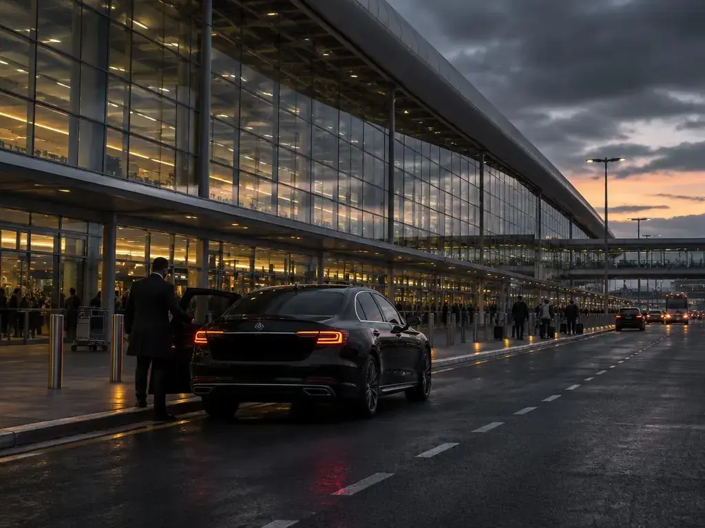 Chauffeur loading luggage at an airport terminal