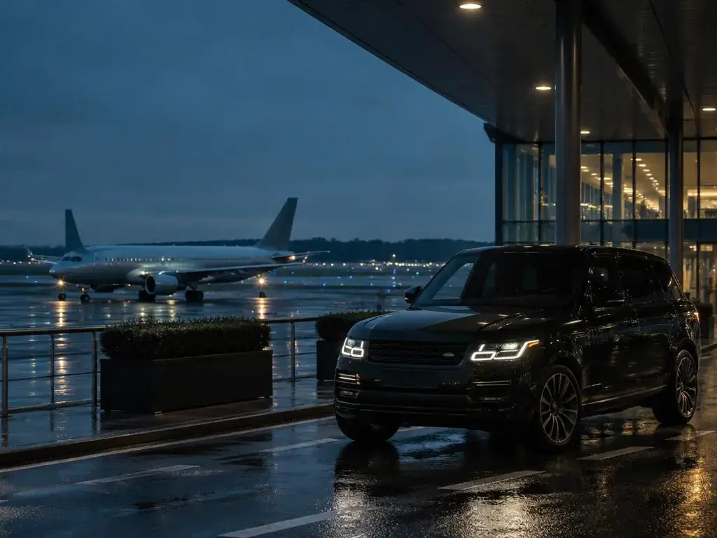 Guest arriving at a luxury hotel by chauffeur car