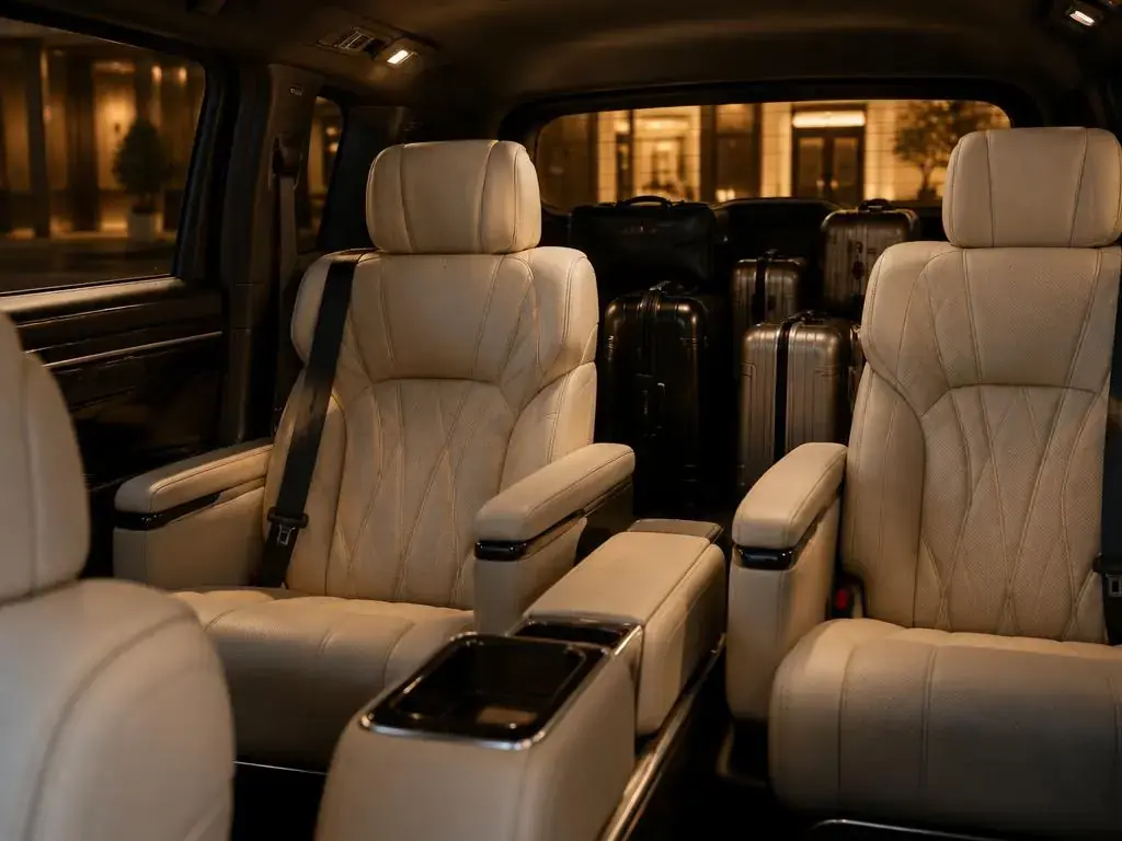 Luxury rear cabin with leather seats
