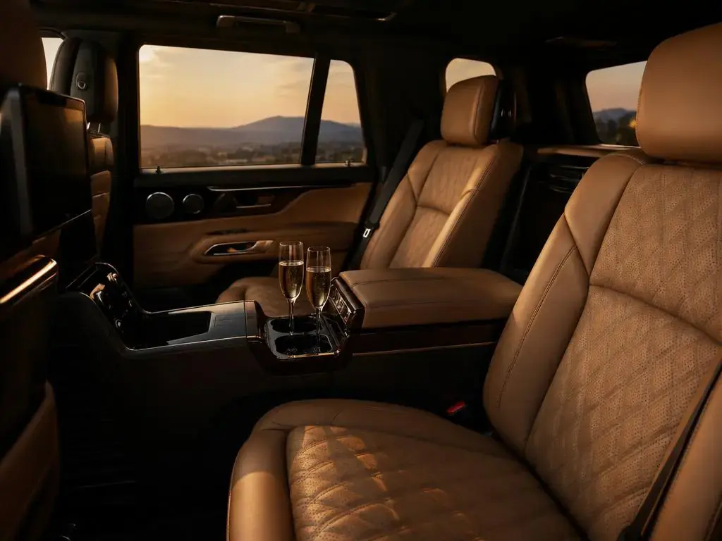 Luxury rear cabin with leather seats