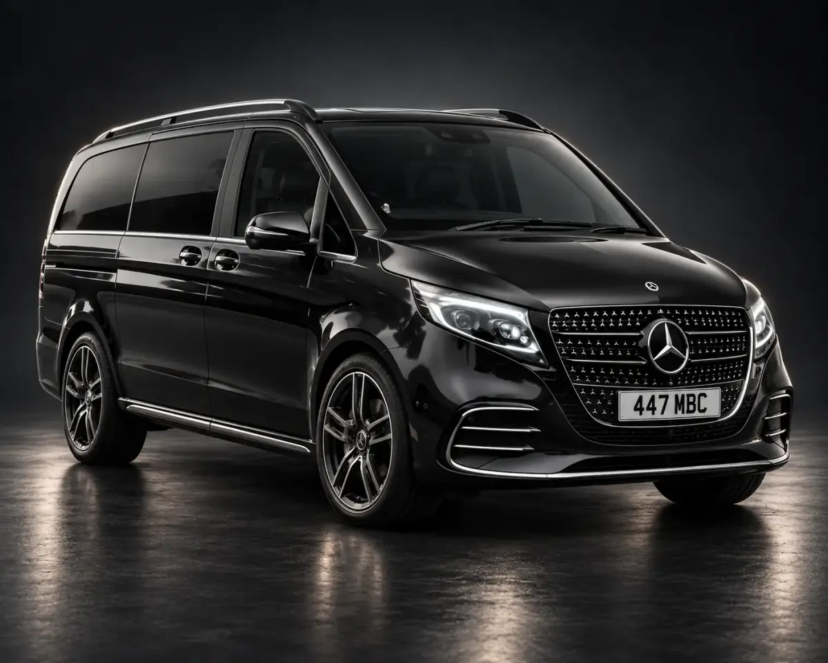 Black Mercedes V-Class luxury MPV